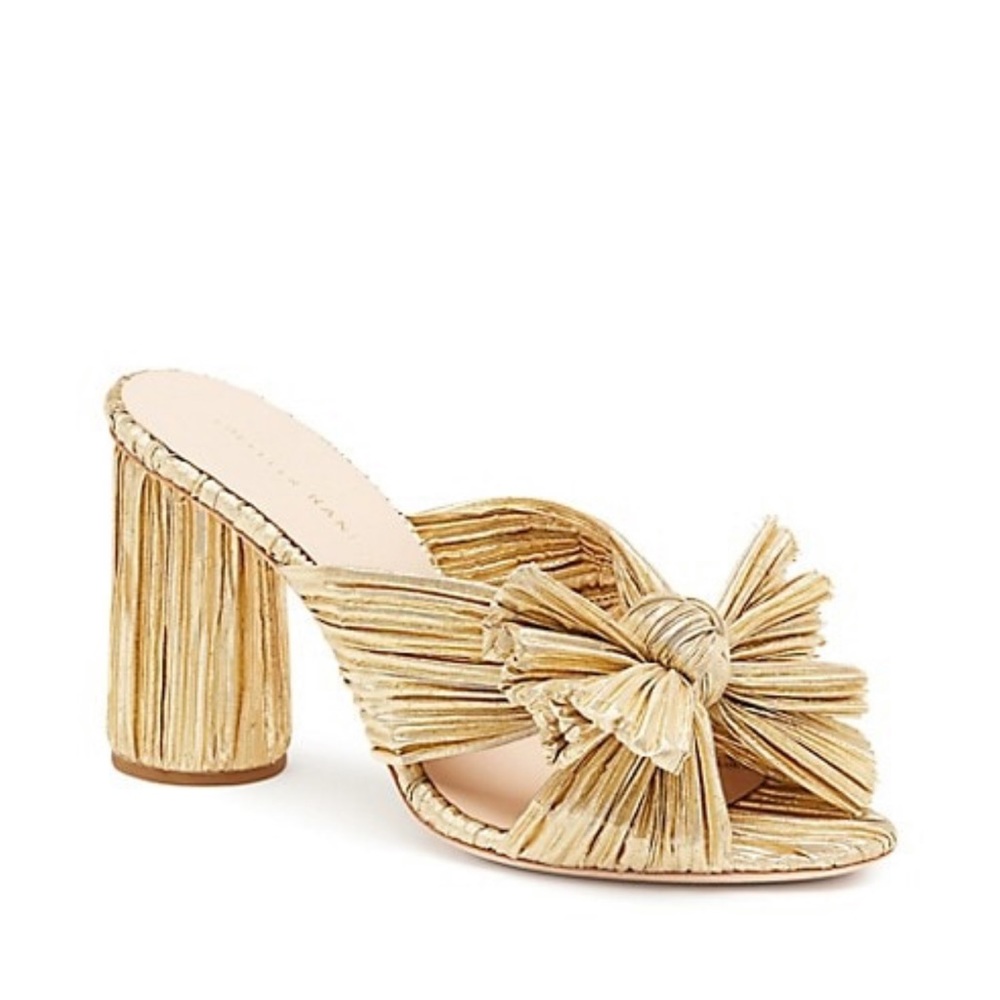 Loeffler-Randall penny Knotted metallic heels
